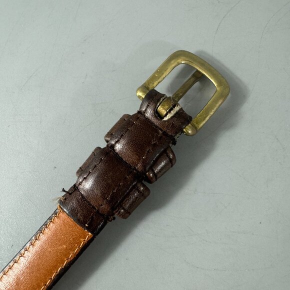 Authentic Vintage Coach # 2802 Brown Leather Slim Belt, Size 32/80 - Picture 9 of 11